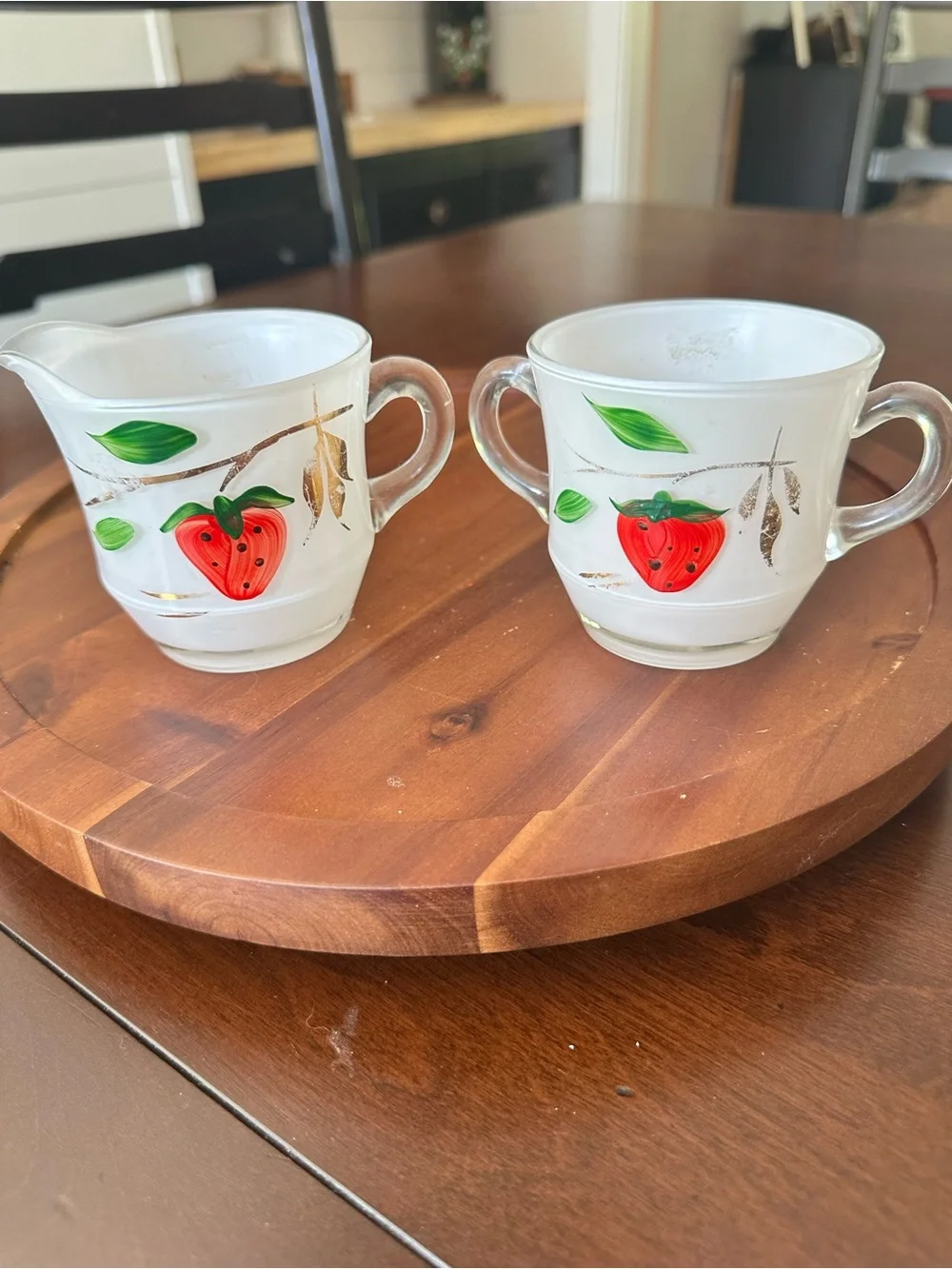 Bartlett-Collins strawberry creamer and sugar set